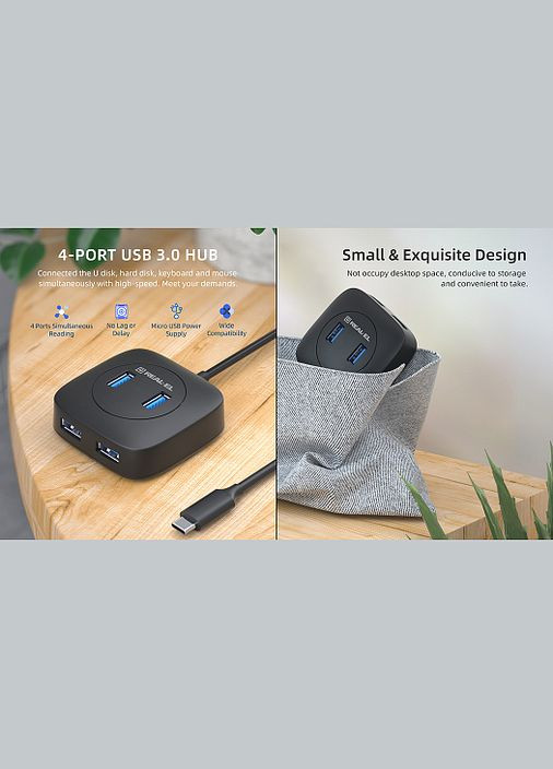 USB-хаб CQ-407 4 ports Real-El (336954018)