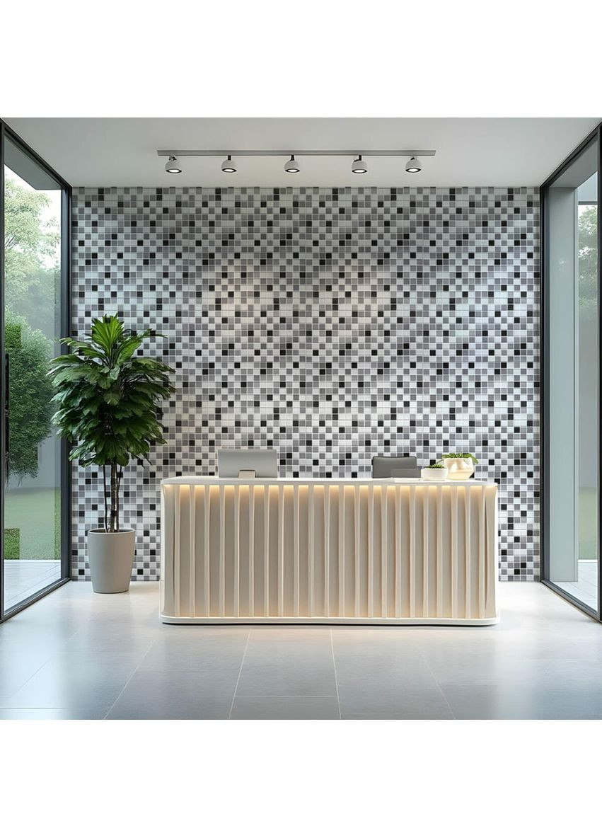 Декоративная панель ПВХ 960х480х4мм Черно-белая мозаика SW-00001432 Sticker Wall (362115535)