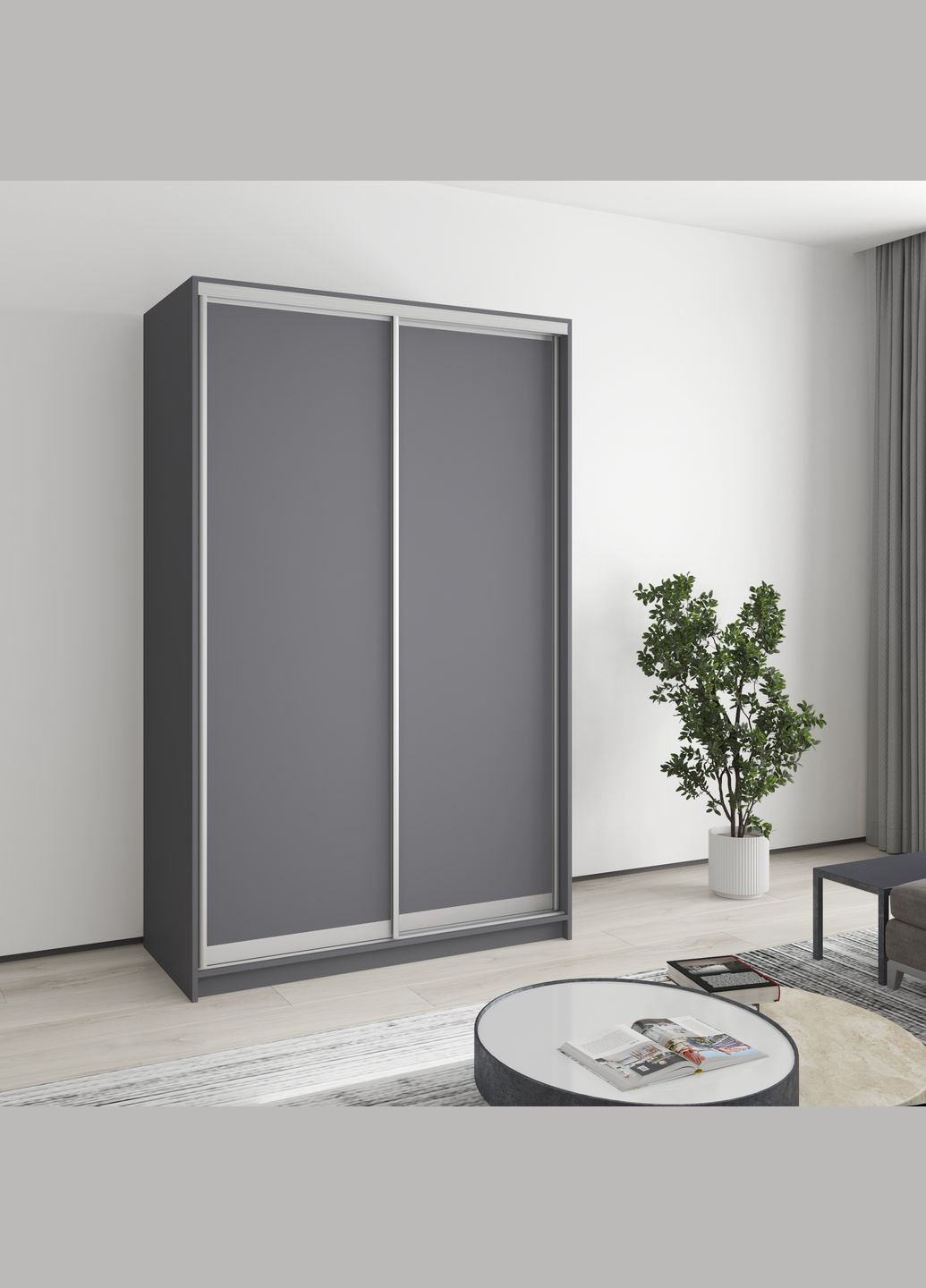 Шафа-купе дводверна Стандарт AL 2ДСП 130x45x210 см (MBS-2255) MebelStar (346288774)