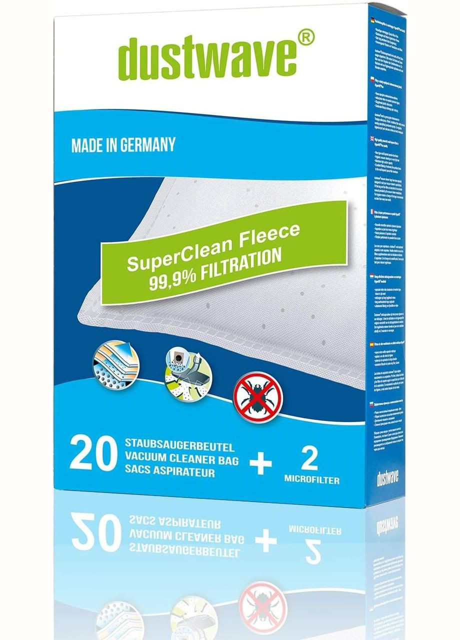 Набор мешков для пылесоса / Elf Bonus Dustwave Mega Pack 270х260мм 20шт Белый No Brand (303337375)