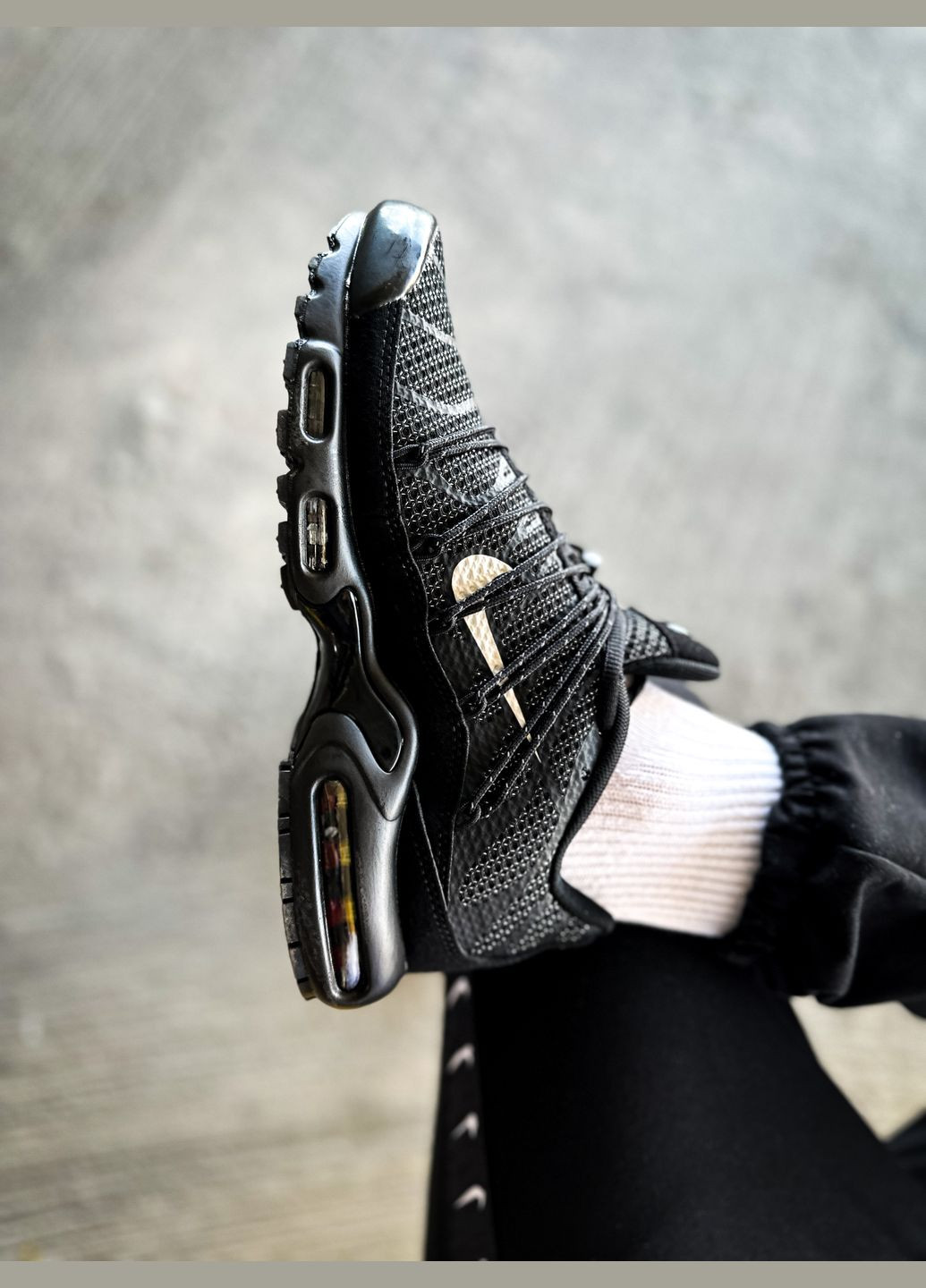 Чорні всесезон кросівки чоловічі nike air max tn plus utility black | аір макс тн плюс чорні No Brand