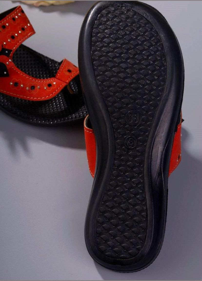 Коралловые домашние, повседневные, пляжные, кэжуал вьетнамки женские коралловые No Brand со стразами, с цветами, без декора