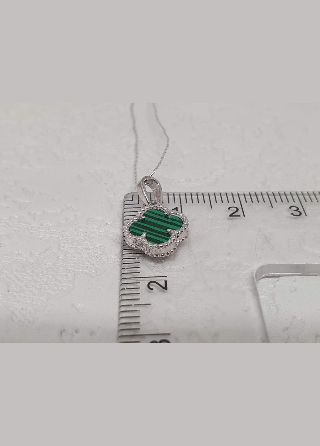 Золота підвіска Конюшина з малахітом. 3П125/71Б PlatoN (315140941)