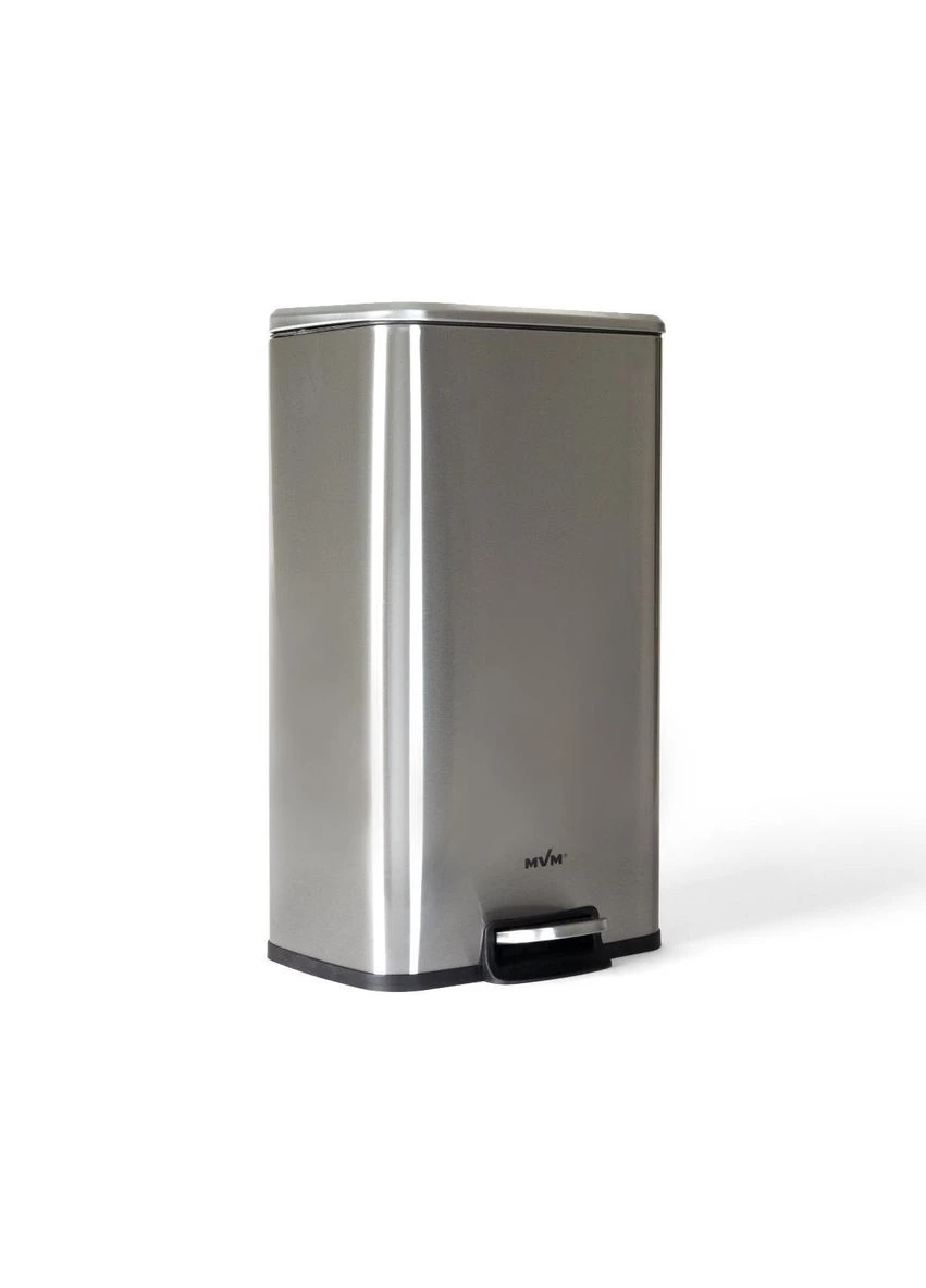 Відро для сміття з кришкою та педаллю BIN-15 30L SS MVM (317254086)