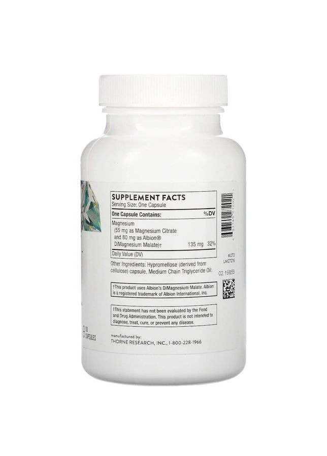Цитрат магнію Thorne Magnesium Citramate, 90 капсул Thorne Research (324607457)