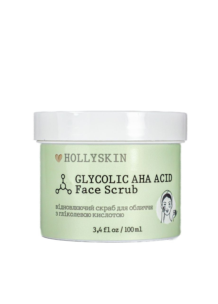 Скраб для обличчя Glycolic AHA Acid Face Scrub з гліколевою кислотою 100 мл 0208h Hollyskin (336961433)