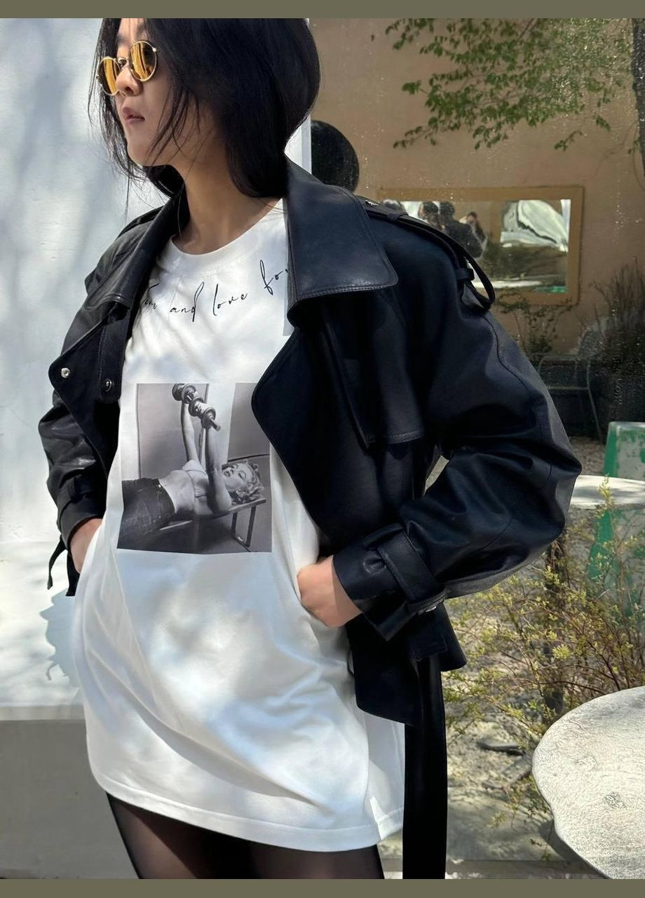 Футболка женская - оверсайз крой, с принтом JUGO Simple № 356 - (338702310)