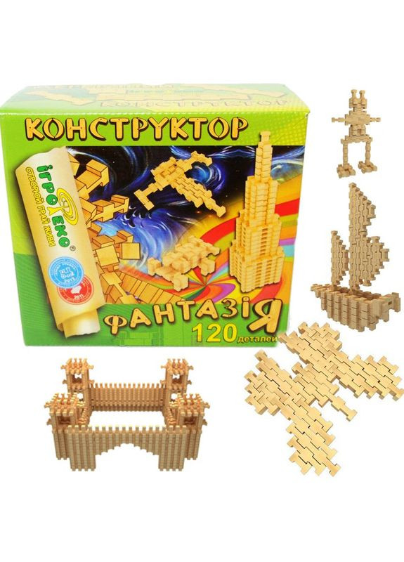 «Фантазія» дерев'яний конструктор, 120 дет. (1072/900040) Igroteco (324423435)