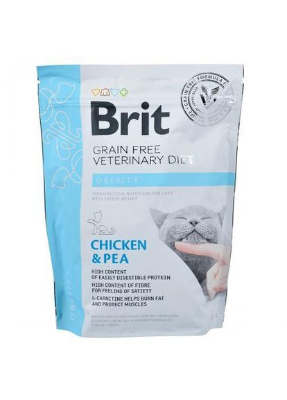 Сухий корм GF VetDiet Cat Obesity для котів, при зайвій вазі та ожирінні, з куркою та горохом, 400 г (*) Brit (323153194)
