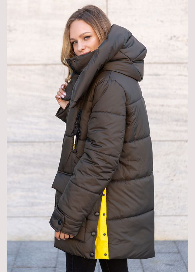 Оливковая (хаки) зимняя зимняя куртка магда (01123-green46) MioRichi