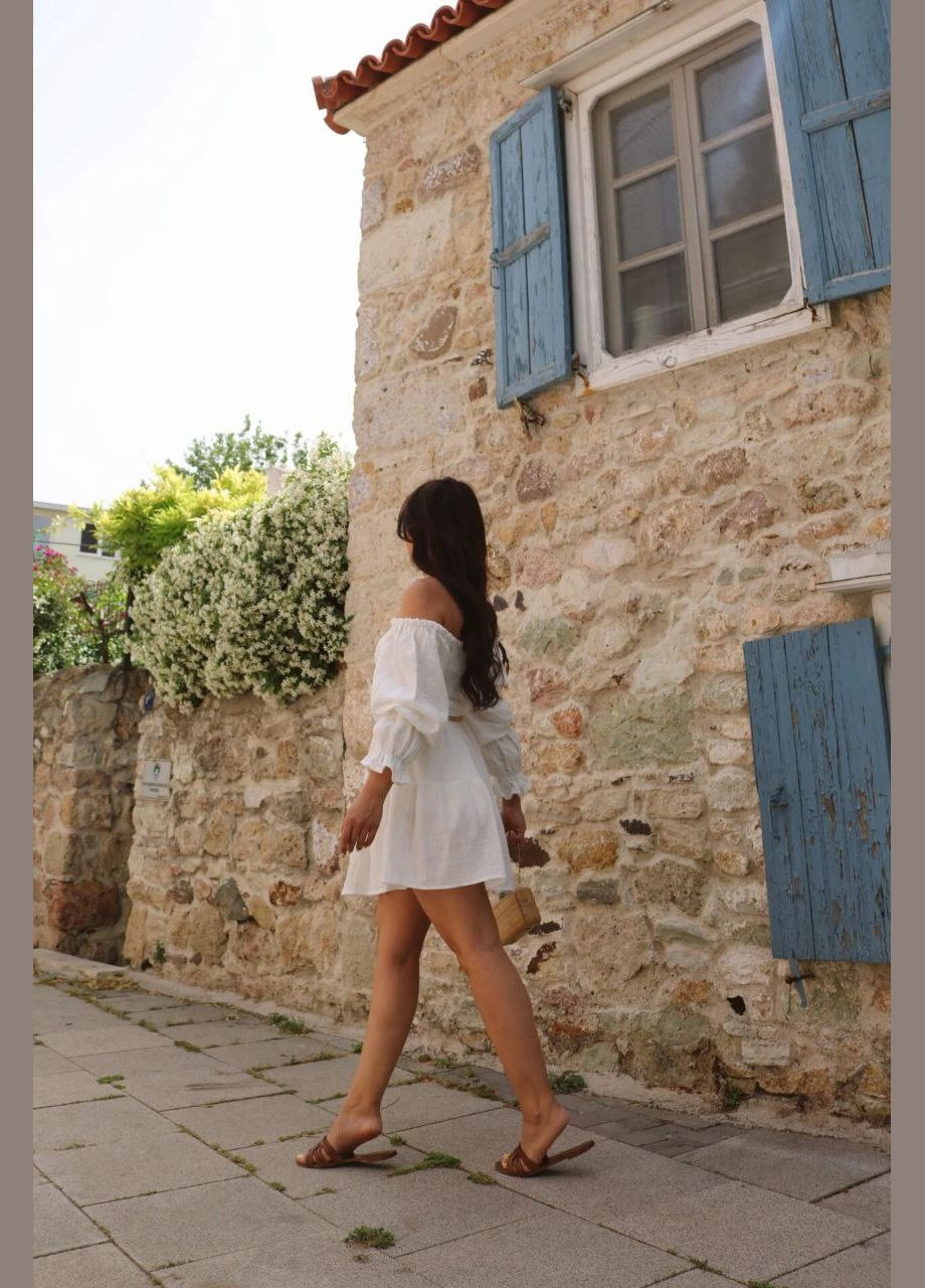 Молочное легкое летнее муслиновое платье ESQ