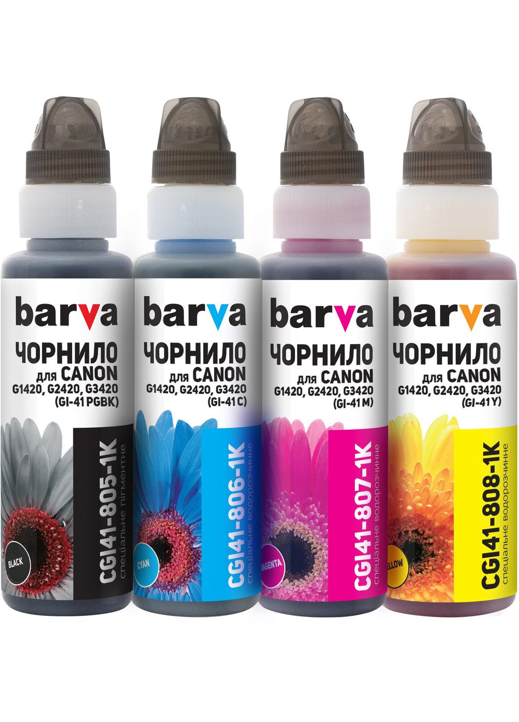 Комплект чернил для Canon GI-41 4x100 мл OneKey 1K (CGI41-1K-MP) Barva (323093522)