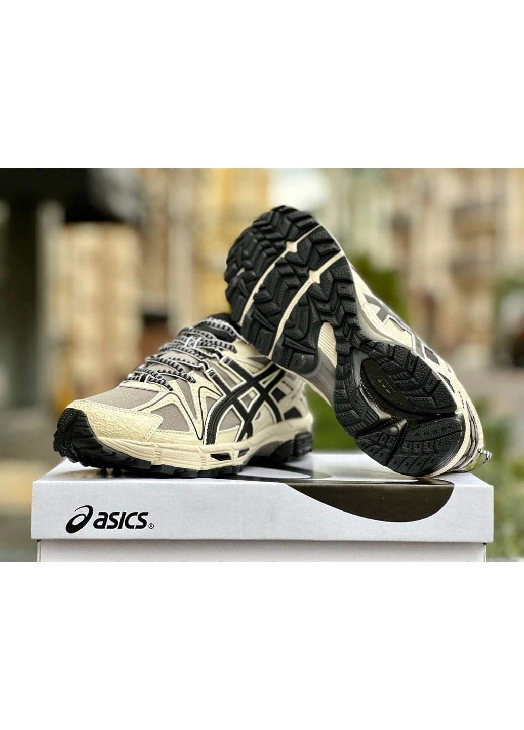Білі кросівки чоловічі asics gel-kahana 8 gore-tex beige white black асікс гель кахано 8 білі демісезон No Brand