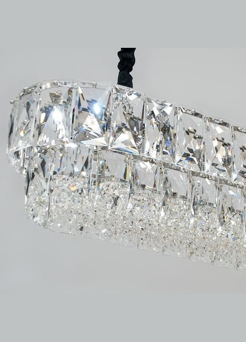 Сучасна кришталева люстра 11 ламп E14 хром 30x90х100 см Diasha (301334468)