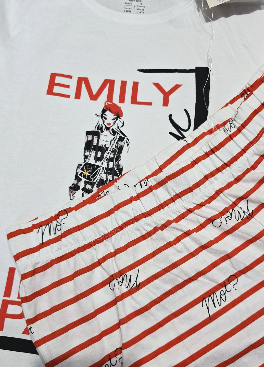 Комбінована всесезон піжама жіноча костюм для дому з принтом серіал емілі в парижі футболка + штани Disney