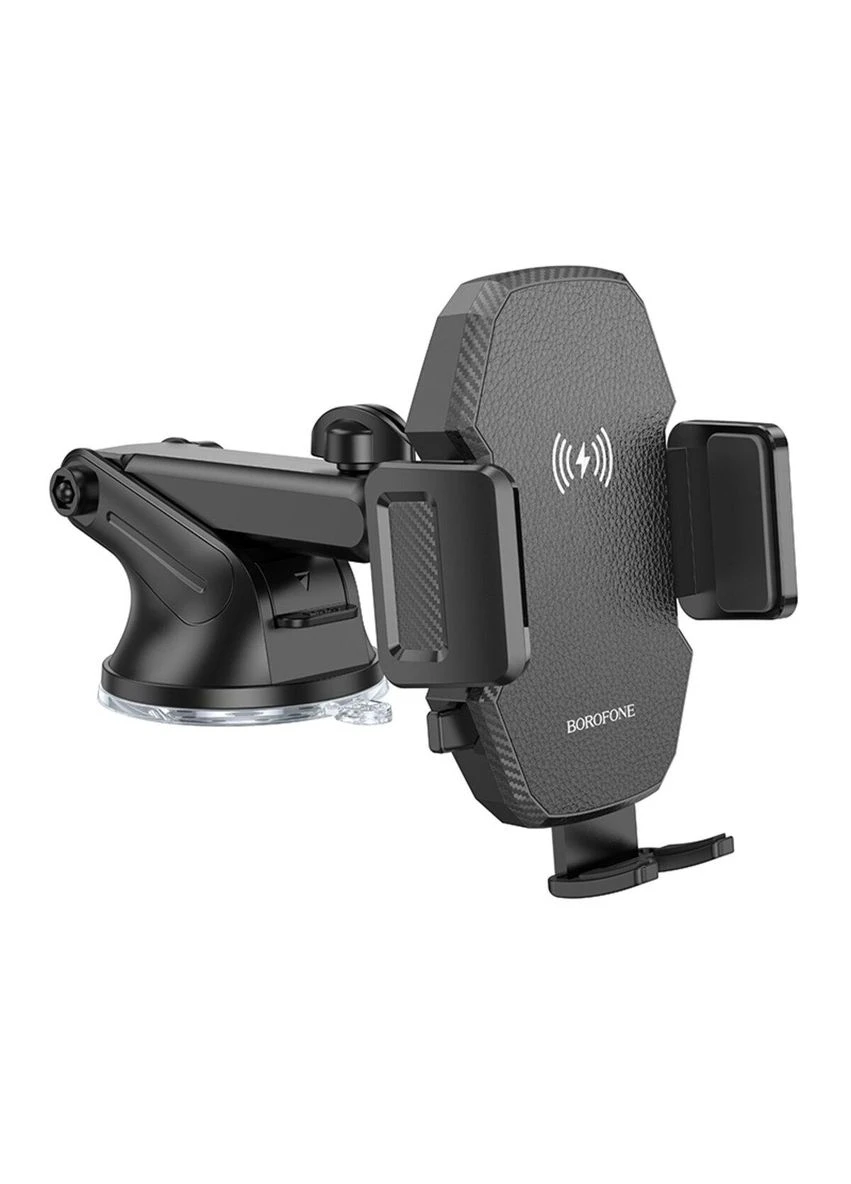 Держатель для мобильного с БЗП BH214 Adelante Wireless Fast Charging Car Holder(Center Console) Black Borofone (301090862)