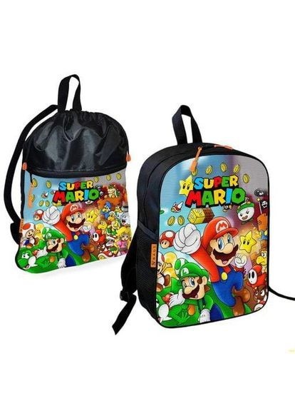 Школьный рюкзак детский Супер Марио + Сумка для обуви спортивной формы рюкзак-мешок для мальчика (2083) (1330335) Brand (368865025)
