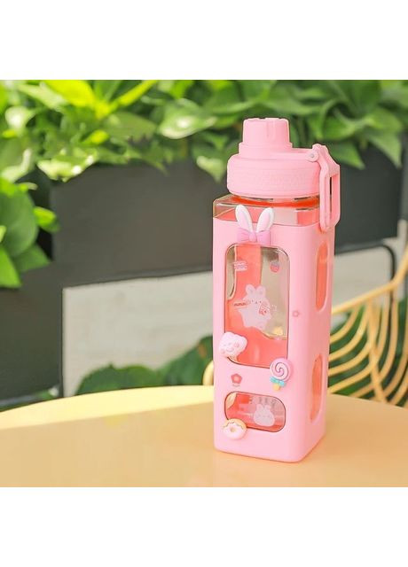 Бутылка для воды детская гладильная Rabbit Pink Generic (364204554)