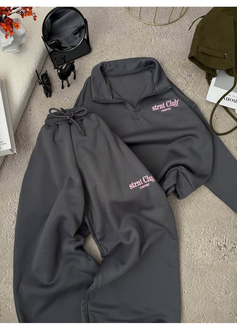 Стильний oversize костюм з тринітки на флісі — ЗАМІР В ОПИСІ Vione (370655240)
