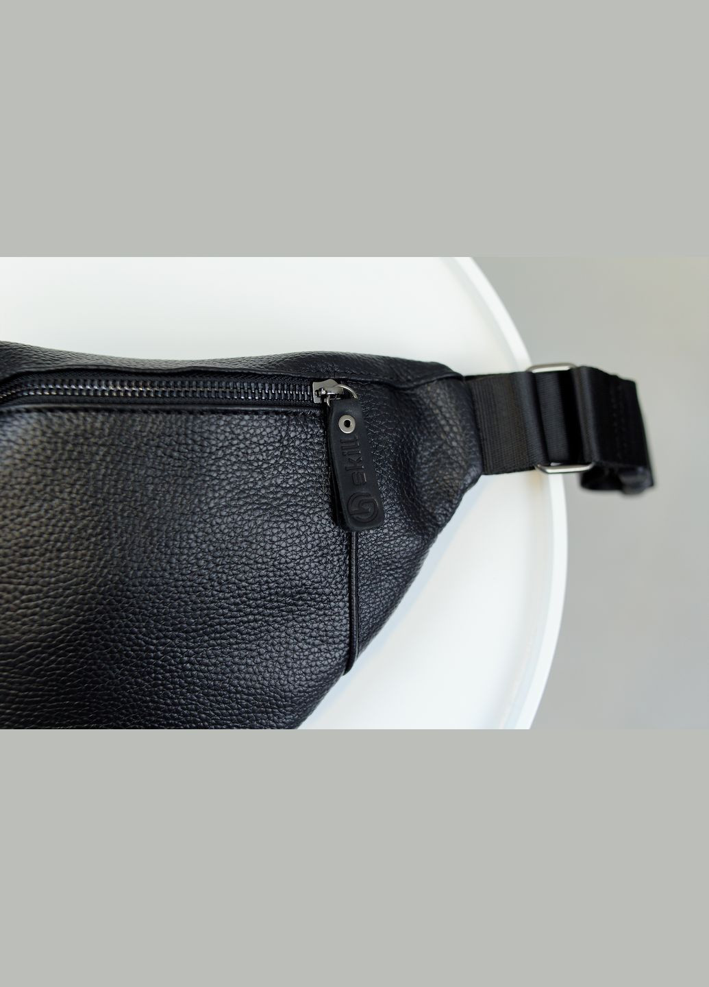 Сумка мужская бананка кожаная черная SKILL (297869017)