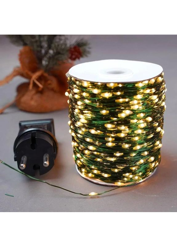 Гірлянда Краплі Роси 50 метрів 500 лампочок Теплий білий колір Зелений провід Yalunka Tobi (349451452)