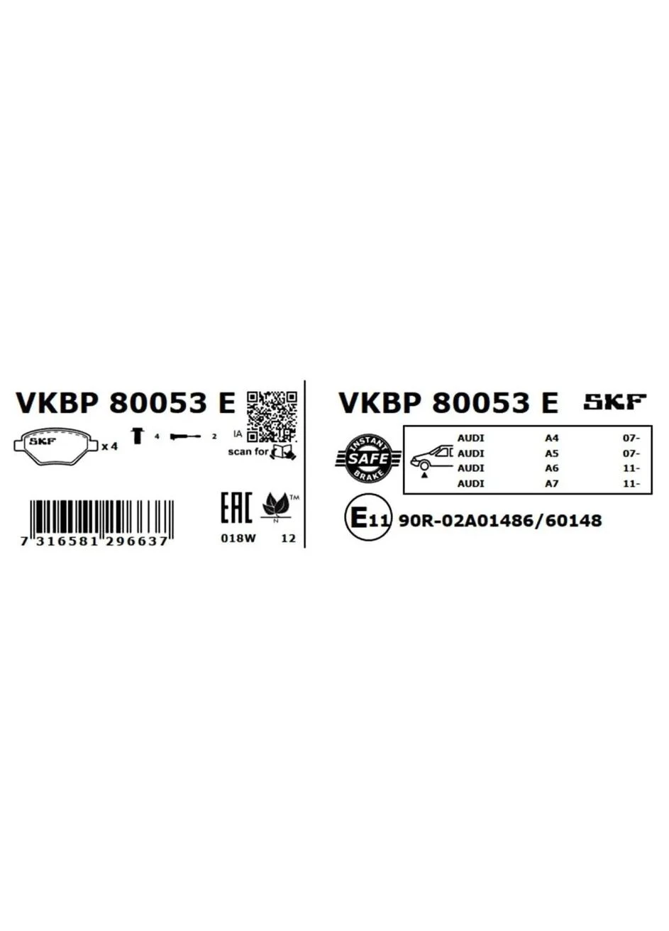 Комплект тормозных колодок SKF (369318819)