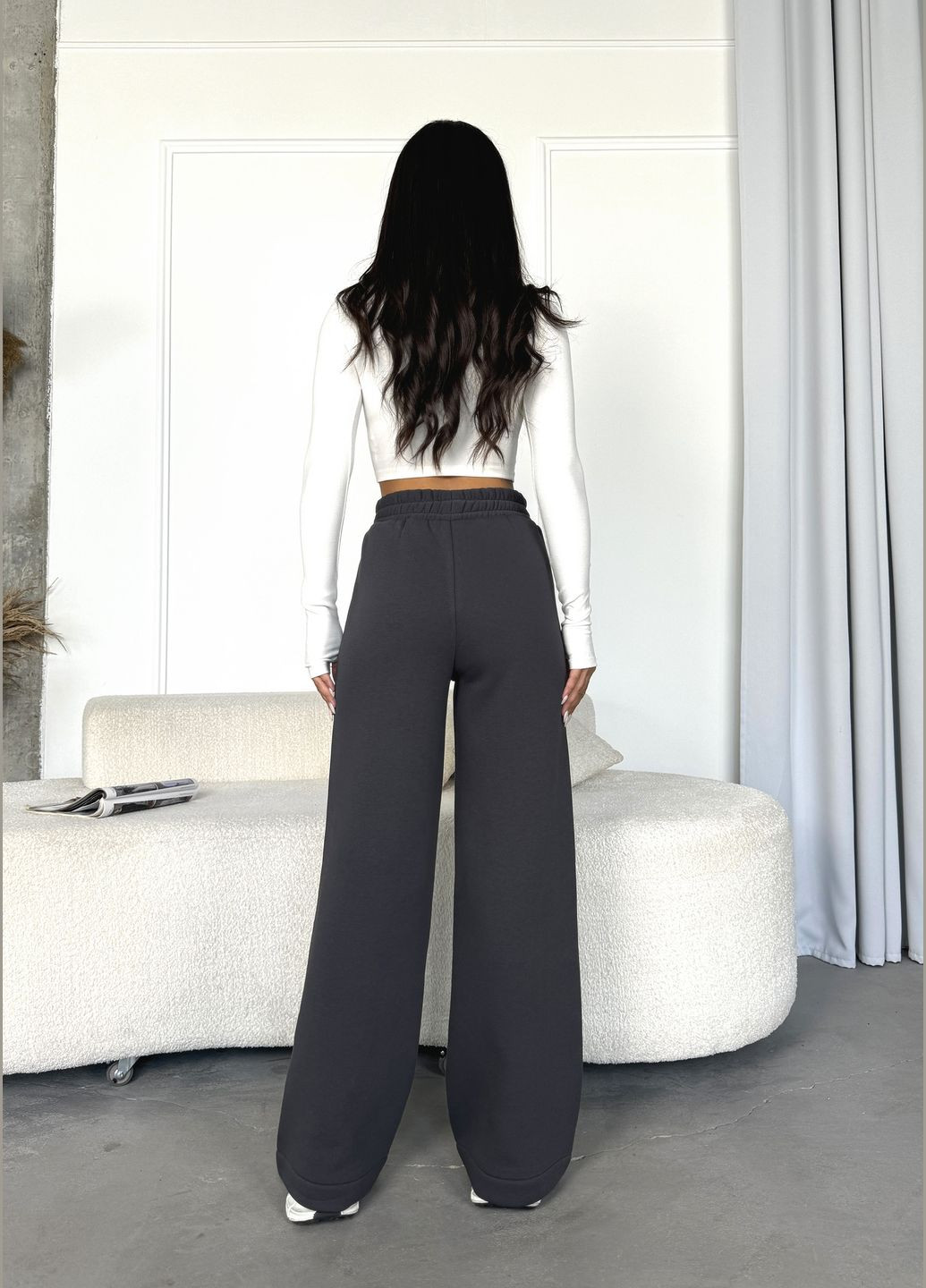 Жіночі теплі штани Палацо з тринитки на флісі InFashion Брюки (304610321)