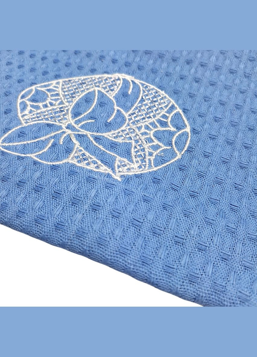 Полотенце Happy Easter с вышивкой пасхальное вафельное 35х70 см голубое (2800004775540) SoundSleep голубой