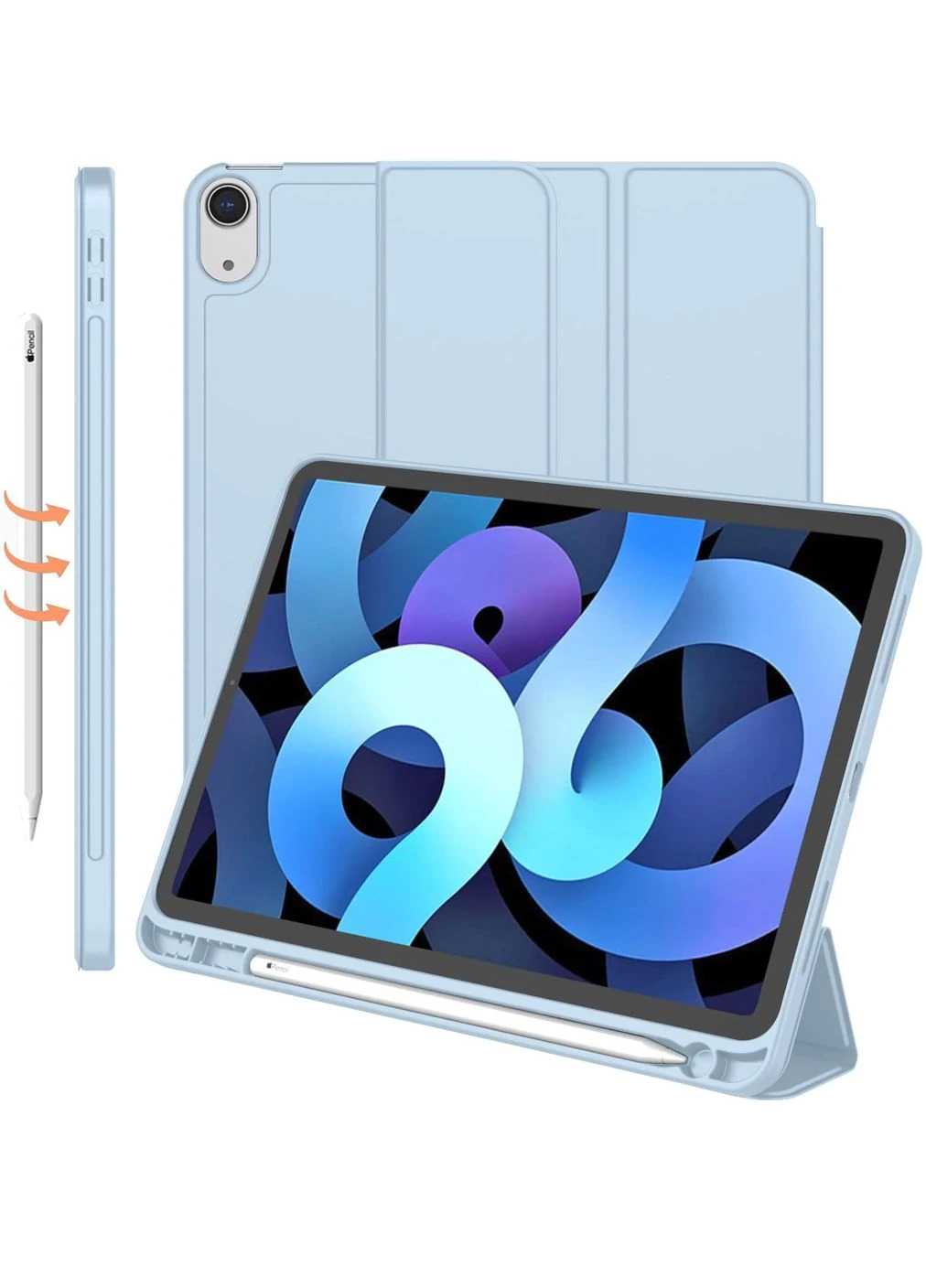 Чехол Tri Fold Soft TPU с креплением Apple Pencil для Apple iPad Air 11" M4 2026 Light Blue (715232) BeCover (398634337)