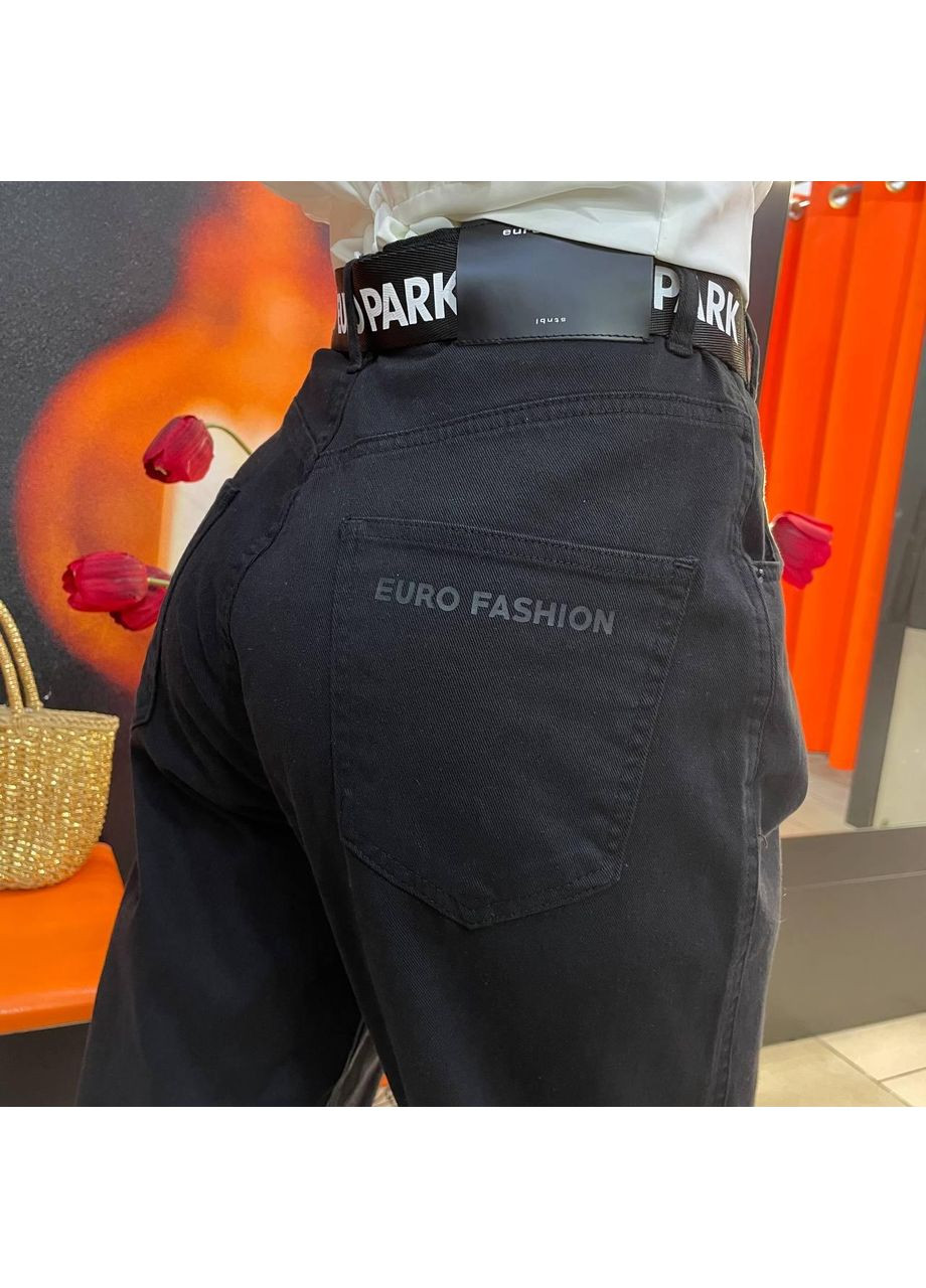 Джинси жіночі МОМ стреч вільні молодіжні 26 чорні No Brand - (363053879)