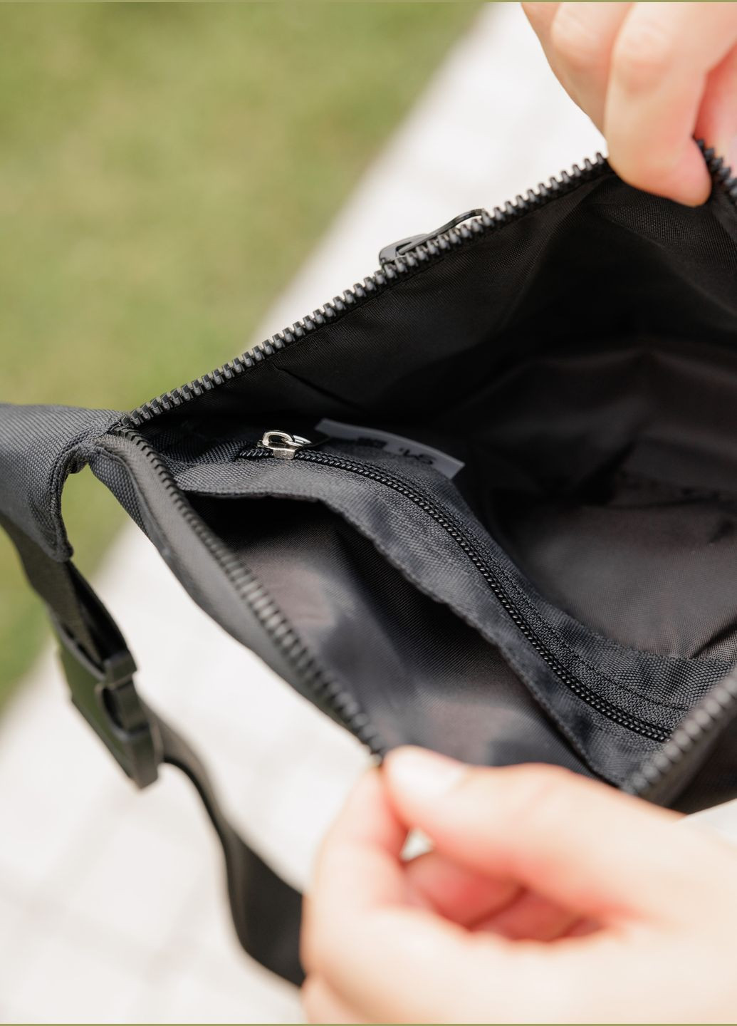 Сумка на пояс бананка Tirso LCH черный тканевый Sambag (325442985)