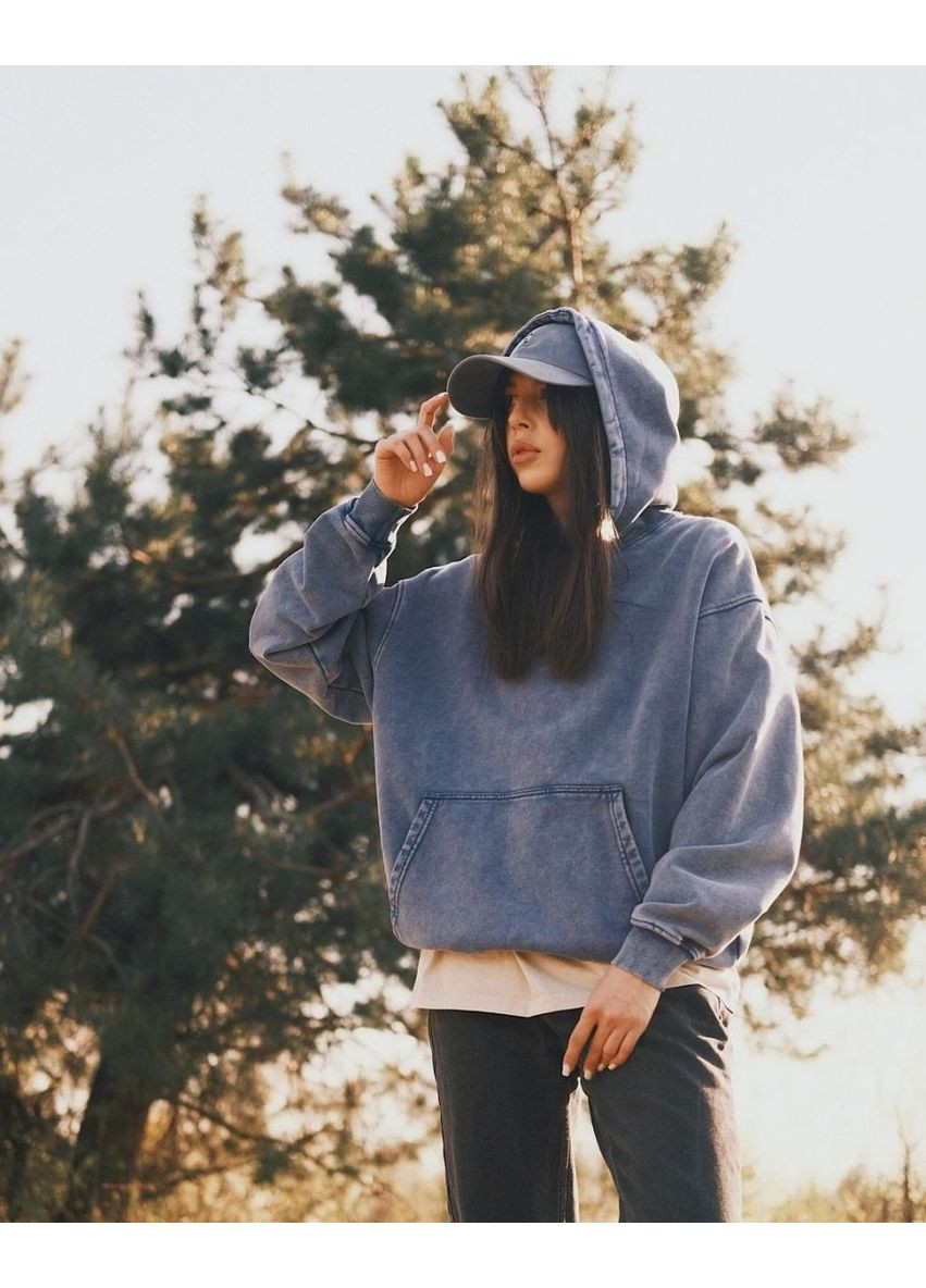 Потертий оверсайз Худі Кофта з капюшоном / TATON (363052492)