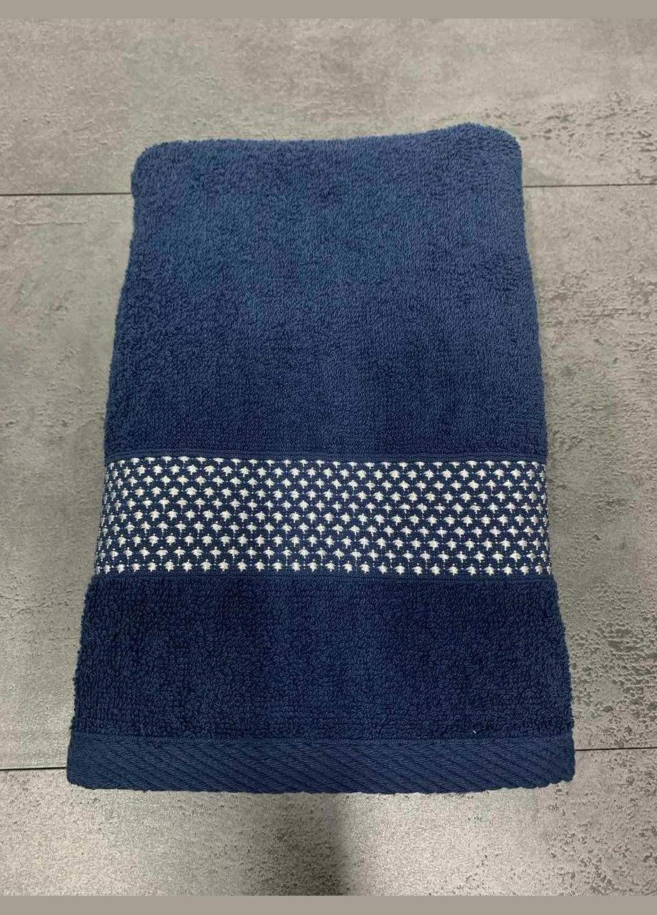 Полотенце махровое 70х140 см КРИШТАЛИКИ 400 плотность Aisha темно-синий