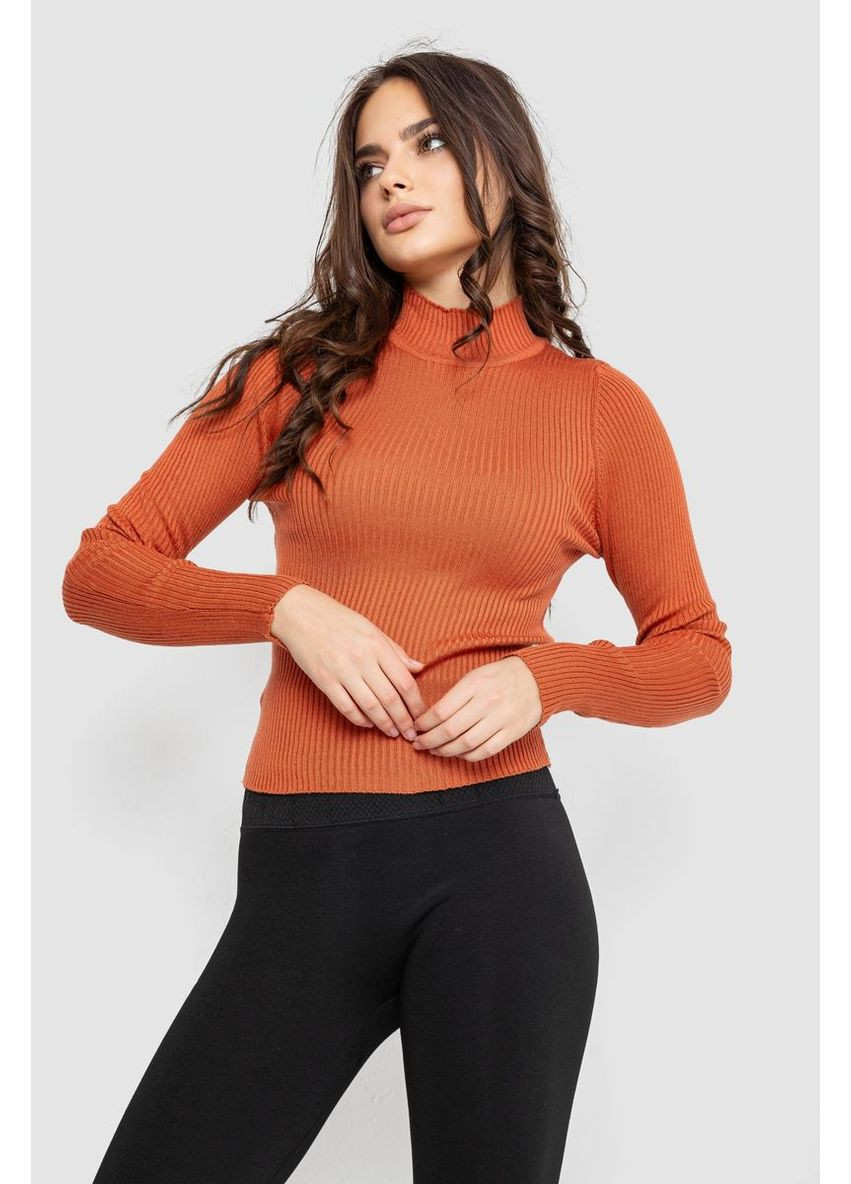 Теракотовий водолазка жіноча в рубчик,, 214r91306 Ager