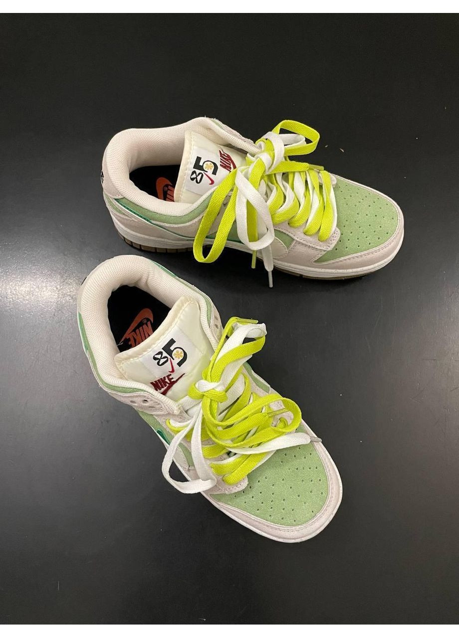 КРОСІВКИ ЖІНОЧІ NIKE SB DUNK LOW SE 85 DOUBLE SWOOSH GREY GREEN НАЙК СБ ДАНК No Brand сірі демісезони (367115021)