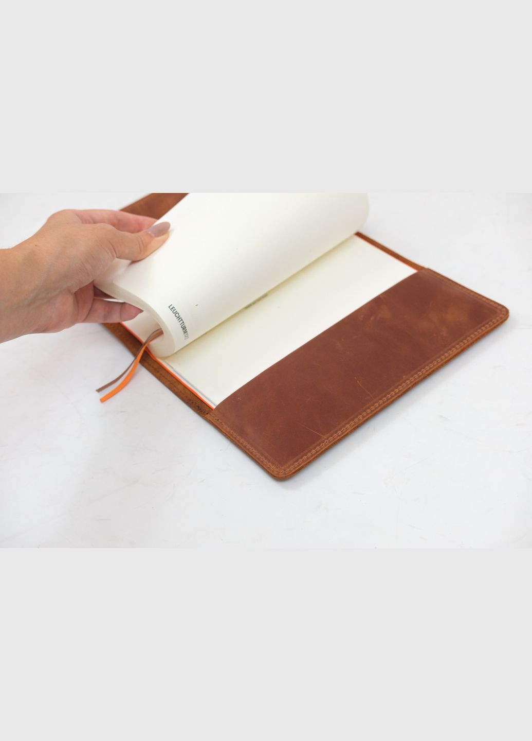 Шкіряна обкладинка для блокноту А5 Дизайн №11, натуральна Вінтажна шкіра, колір Коньяк Berty (299397132)