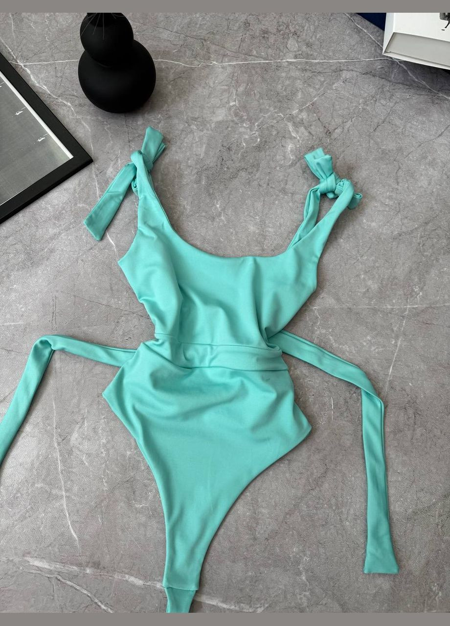 М'ятний літній суцільний купальник з тканини біфлекс суцільний Adelante