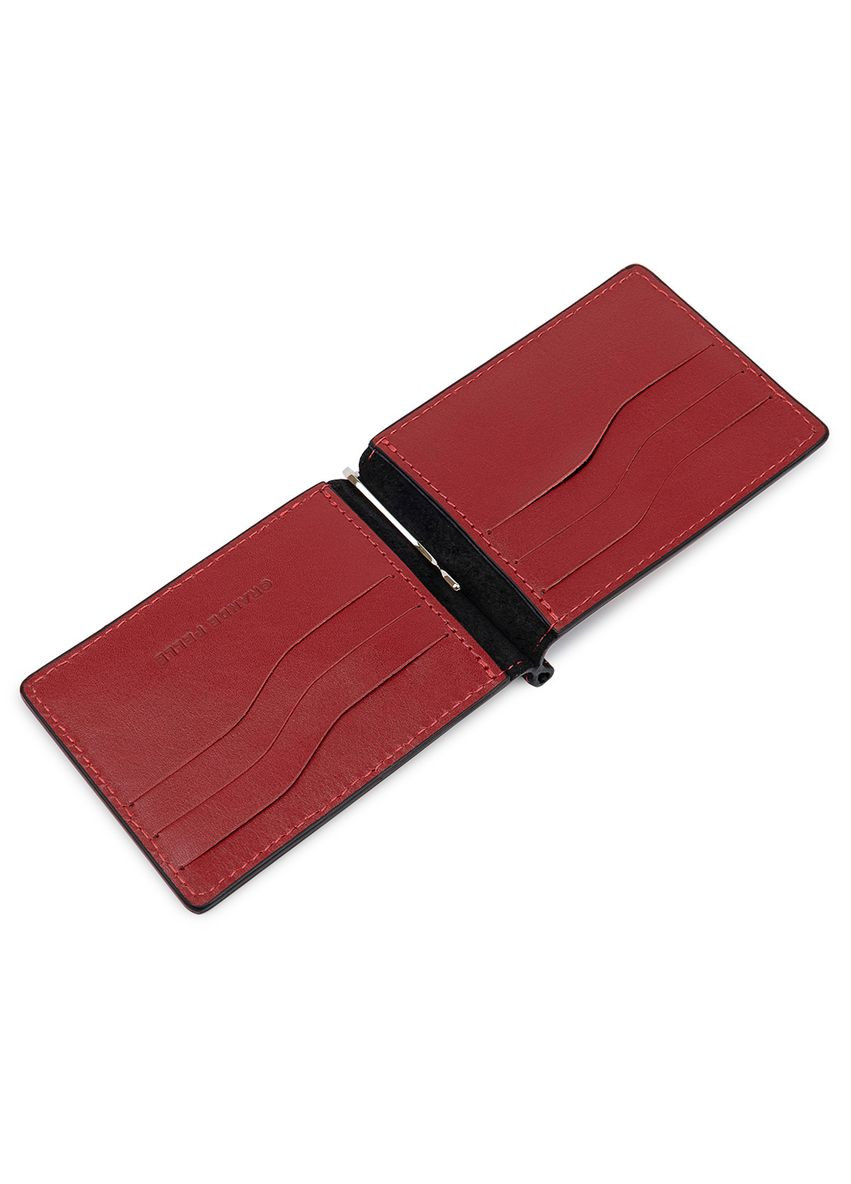 Шкіряний стильний затиск для грошей унісекс 11541 Чорний Grande Pelle (329151480)