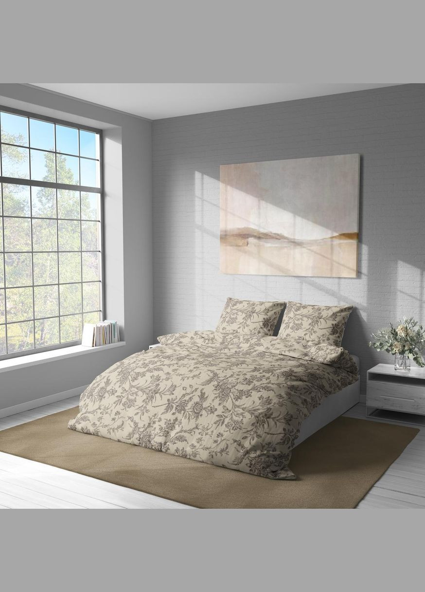 Постільна білизна " ", Полісатин, Бежево-Юїлий, Семейний P-0166 Lelit (308071814)