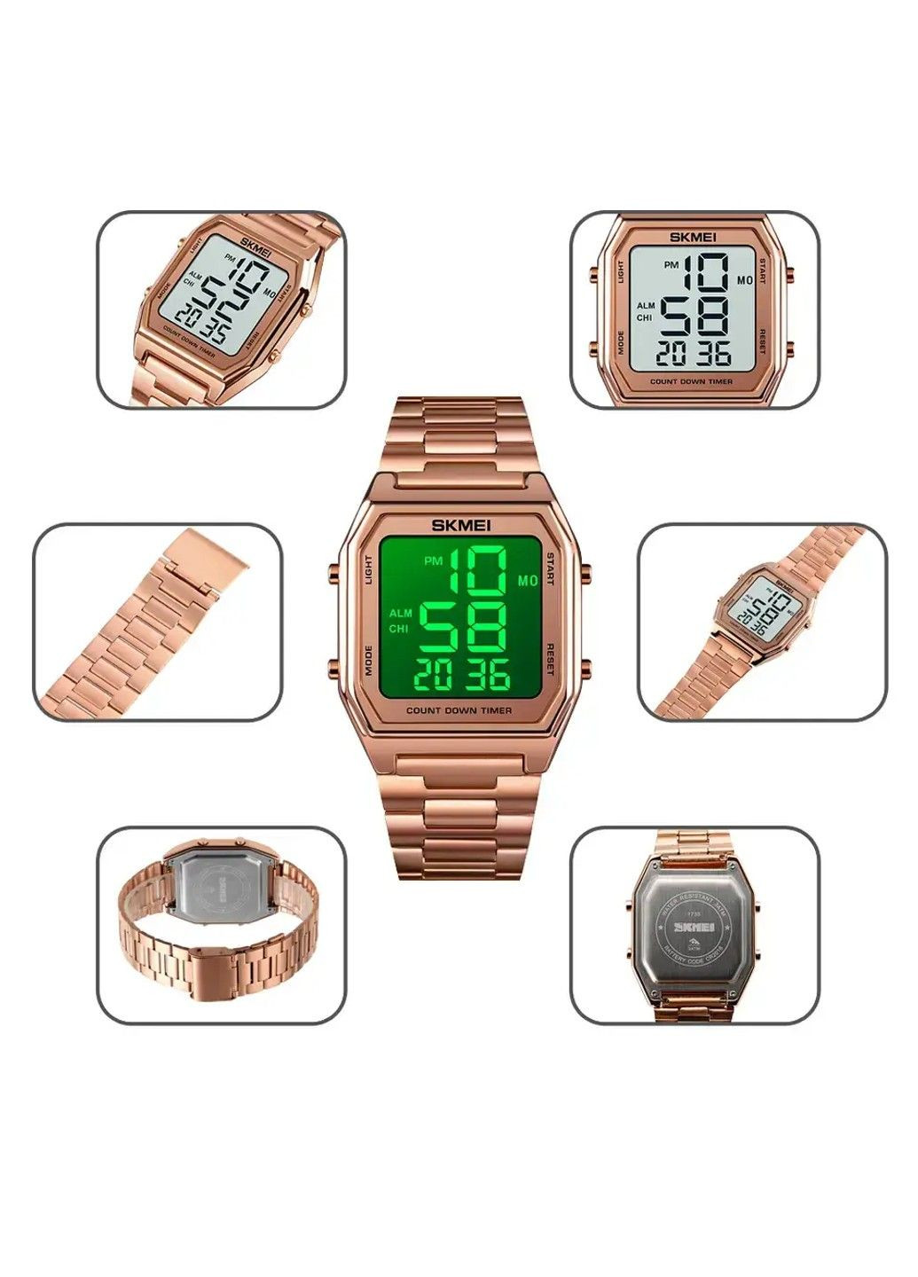 Мужские наручные часы 1735 (Розовое золото) Skmei (314483793)