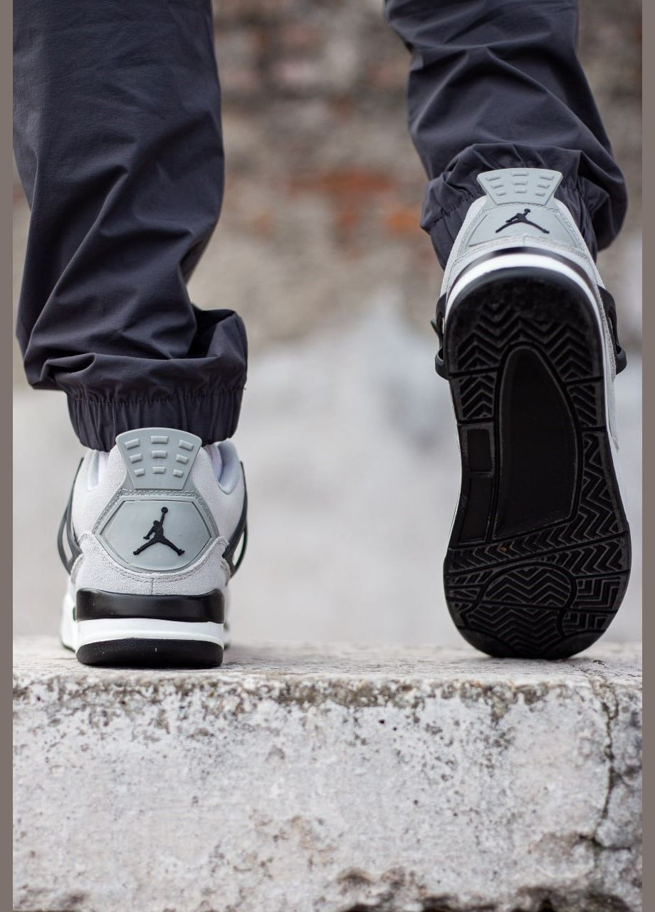 Сірі Осінні чоловічі кросівки високі демі замша сірі nike air jordan 4 retro grey No Brand