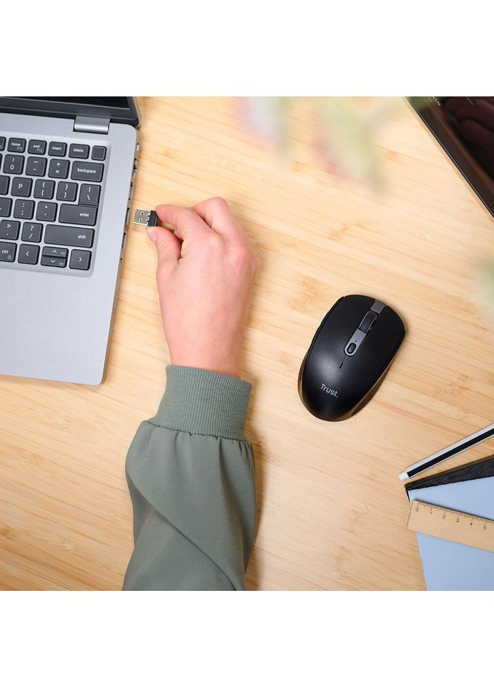 Мышь Ozaa Compact Multi-Device Wireless Mouse Black (24819) Trust (322935719)