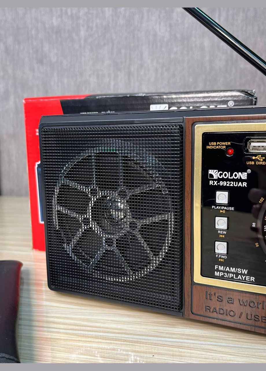 Радіоприймач RX-9922UAR від мережі з акумулятором, з роз'ємом під батарейками, і Bluetooth, USB, SD Golon (330828948)