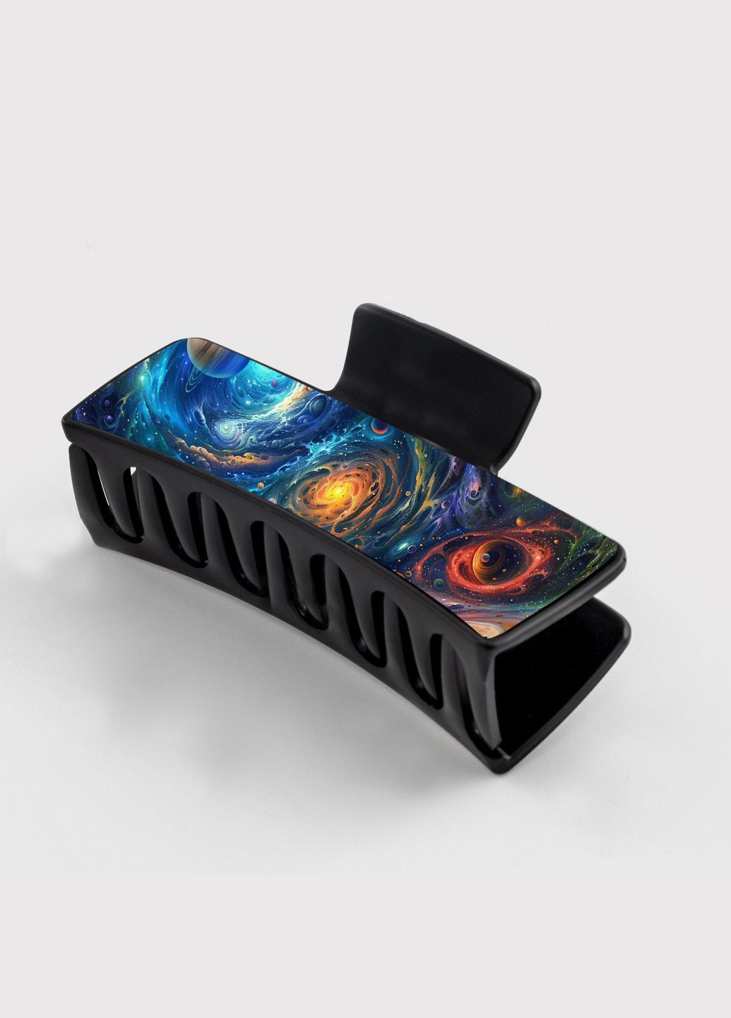 Заколка крабик для волосся жіноча затискач шпилька Космос #0014 чорна No Brand (315631182)