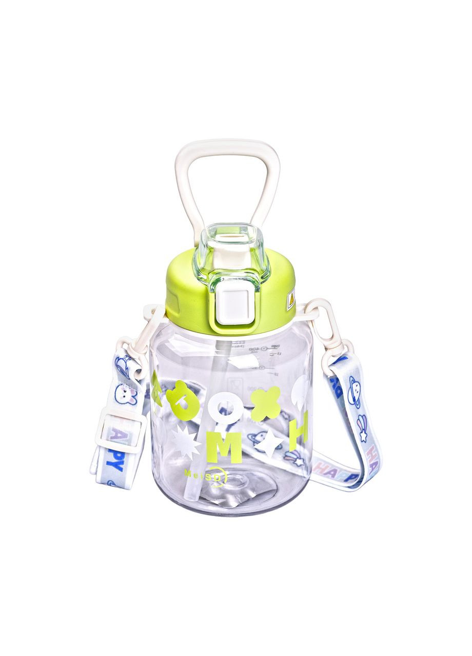 Пляшка для води Gucgres дитяча 650 мл на ремінці зелена HP-14-43GR Yiwu (361851116)