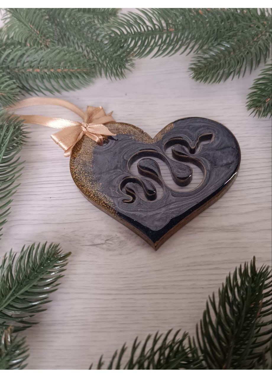 Новогодняя игрушка из эпоксидной смолы ручной работы Змея в сердце Hand Made (365722595)