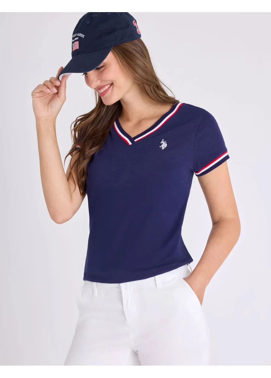 Футболка жіноча U.S. Polo Assn синя, розмір XS U.S. Polo Assn. - (396305399)