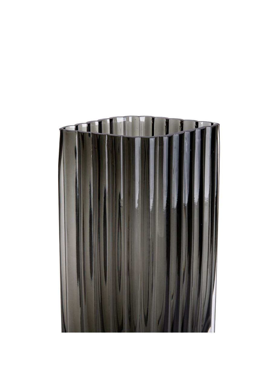 Ваза для квітів зі скла, декоративна, прямокутна, сіра, 28 см HP-1703 Yiwu (353502551)