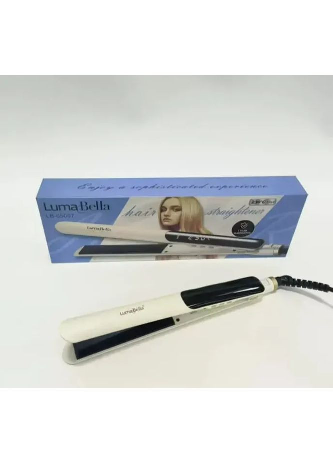 Профессиональный выпрямитель для волос LumaBella LB-65007 с керамическими пластинами и регулировкой температуры Белый Luma Bella (362215600)