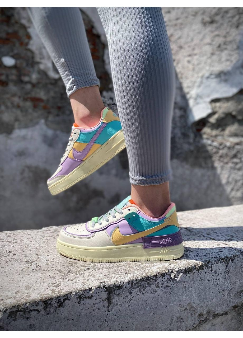 КРОССОВКИ ЖЕНСКИЕ NIKE AIR FORCE 1 SHADOW PALE IVORY 2.0 НАЙК АИР ФОРС 1 ПРЕМИУМ No Brand комбинированные демисезоны (368862141)